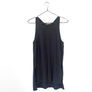 Wilfred Free | Aritzia Grey/Black Marled Flowy Scoop-Neck Tank Top Size XXS